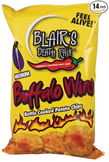 Blair's Death Rain Kettle Cooked Chips, 5-Ounce Bags (Pack of 14)