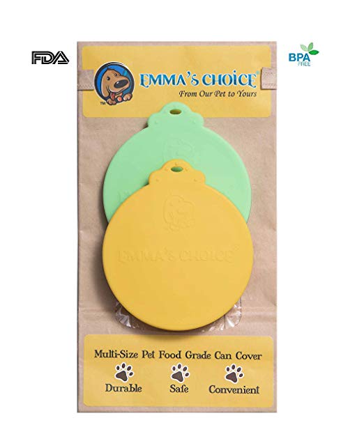 Emma's Choice Pet Dog and Cat FDA Food Grade Can Covers Lids 2 Multi-Size Fits 3 Can Sizes