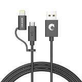 Lightning Cable i-Blason Lightning to USB Cable 2 in 1 Combo 3ft  09m for iPhone 6  Air 5s  5c  5 iPad Air  mini  mini2 iPad 4th generation iPod 5th generation iPod nano 7th generationBattery Case  Galaxy Note Galaxy S LG G3 G4 HTC One M8 Android Smart Phone and Tablet 2 in 1 Combo