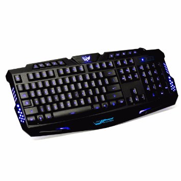 BESTRUNNER LED USB Gaming Keyboard 3 Color Wired Pro Backlight Illuminated for PC Laptop Gift