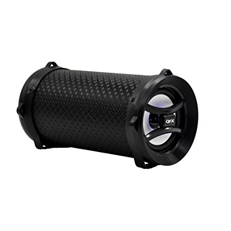 QFX BT-142 Portable Bluetooth Sound Cylinder w/FM/USB/MicroSD/AUX-IN - BLACK