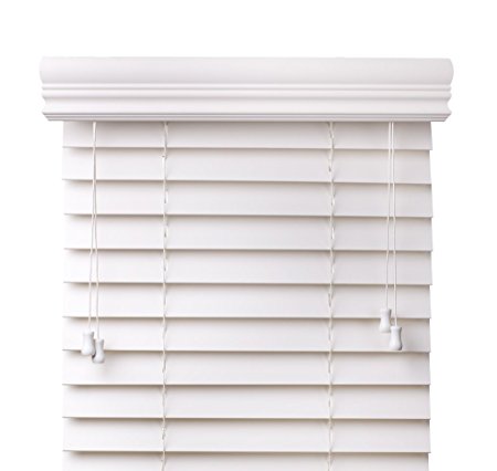 Premium 2 inch faux wood blinds, Snow White, 45 3/4 x 60