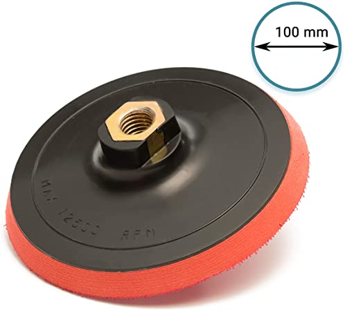 GLASS POLISH 12602 Rotary Backing Pad with Hook and Loop for High Speed Sanding and Polishing | Thread: M14x2 | Ø 100 mm