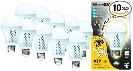 Miracle LED 604756 7 Watt Super Bug Light, Bug Free Porch and Patio Light, Yellow, 10-Pack