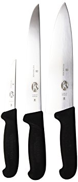 Victorinox Cutlery 3-Piece Chef's Set, Black Fibrox Handles