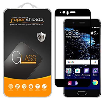 [2-Pack] Supershieldz for Huawei P10 Tempered Glass Screen Protector, [Full Screen Coverage] Supershieldz, Anti-Scratch, Bubble Free, Lifetime Replacement Warranty (Black)