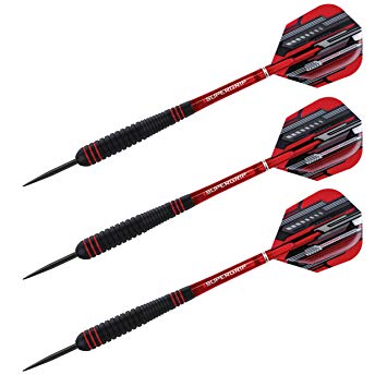 Harrows Ace Ace-Coated Barrel with an Ultimate Vulcanised Rubber Grip for Improved Control 24G Steel Tip Darts