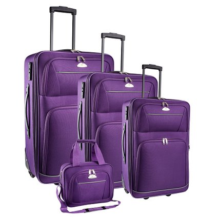 TravelCross Luggage 4 Piece Set Expandable w TSA lock and Global Tracking System