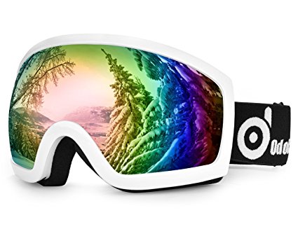 Odoland Snow Ski Goggles S2 Double Lens Anti-fog Windproof UV400 Eyewear - Skiing, Snowboarding, Motorcycle Cycling and Snowmobile Winter Outdoor Sports Protective Glasses