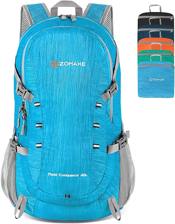 40L Packable Hiking Backpack Water Resistant - Lightweight Foldable Backpacks Daypack for Outdoor Hiking Women Men,by ZOMAKE
