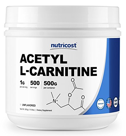 Nutricost Acetyl L-Carnitine (ALCAR) 500 Grams - 1000mg Per Serving - High Quality Pure Acetyl L-Carnitine Powder