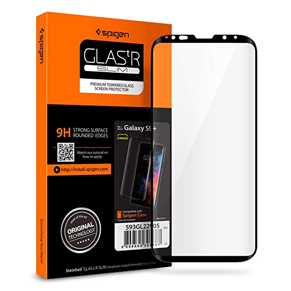 Spigen, Samsung Galaxy S9 Plus Screen Protector, HD Full Coverage, Edge to Edge Protection, Case-Friendly, Galaxy S9 Plus Tempered Glass, Galaxy S9 Plus Glass Screen Protector, Samsung S9 Plus / S9  (593GL22905)