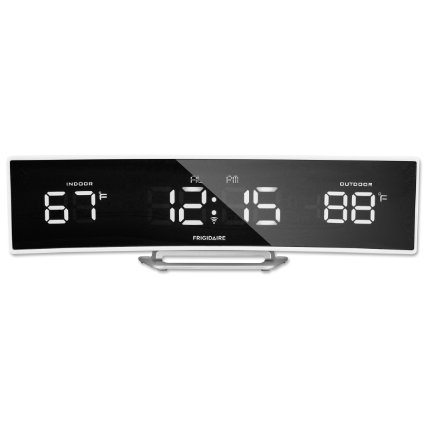 Frigidaire 308-2408FR Wireless Curved Mirrored Extra Bright LED Thermometer