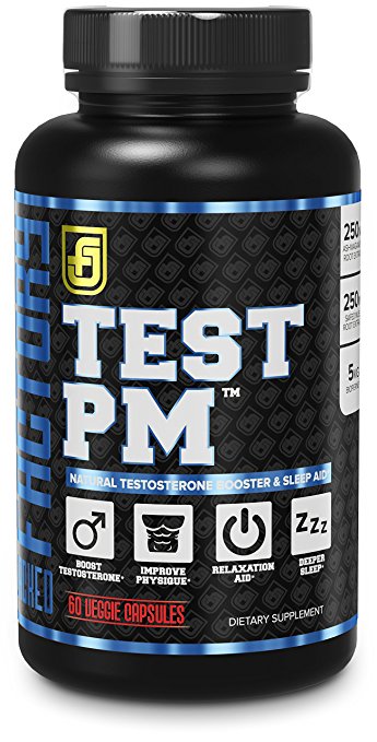 TEST PM Night Time Test Booster and Sleep Aid Supplement for Men, 60 Veggie Capsules