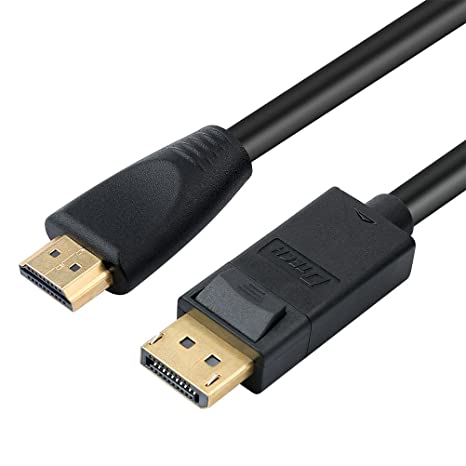 DTECH 10ft DisplayPort to HDMI Display Cable Male to Male Port with Gold Plated Connector (10 Feet, Black)