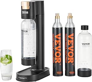 VEVOR Sparkling Water Maker, Soda Maker Machine for Home Carbonating, Soda Maker with 2 BPA-free 1L Bottles, 2 CO2 Cylinders(Not Contain CO2 GAS), Compatible with Mainstream Screw-in 60L CO2 Cylinder