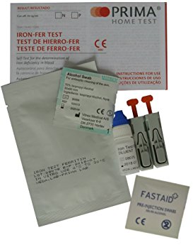 1 x Prima Home Anemia / Anaemia / Iron Deficiency Test Kit - including 1 x Alcohol Cleansing Wipe