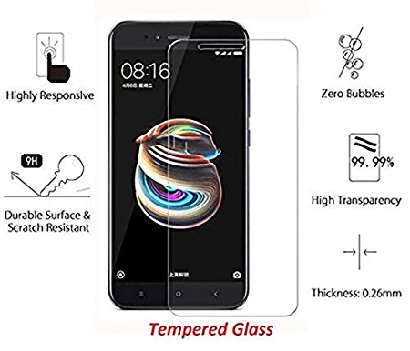 IDEAL Offer For Xiaomi Redmi A1 / Mi 5x {BUY 1 GET 1 FREE} - TrendzOn® Premium Anti Explosion Tempered Glass,9H Hardness Ultra Clear,Anti-Scratch,Bubble Free,Anti-Fingerprints & Oil Stains Coating for Xiaomi RedmI Note A1 / Mi 5x - CLEAR [PACK OF 2]