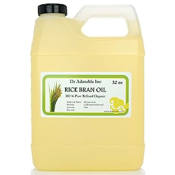 Rice Bran OIL Organic 100% Pure Cold Pressed 32 Oz / 1 Quart