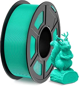 SUNLU 3D Printer Filament, Neatly Wound PLA Filament 1.75 mm Dimensional Accuracy  /- 0.02mm, Fit Most FDM 3D Printers, Good Vacuum Packaging Consumables, 1kg Spool(2.2lbs), 330 Meters, Mint Green