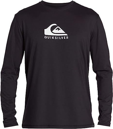 Quiksilver Mens Solid Streak Long Sleeve Rashguard UPF 50 Sun Protection Surf Shirt