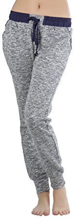 ToBeInStyle Women's Heathered French Terry Jogger Pants