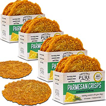 Proudly Pure Parmesan Cheese Crisps Keto Friendly Low Carb Snacks, Healthy Diet Food Crackers 100% Natural Aged Cheesy Parm Chips Crunchy Delicious Gluten/Wheat & Soy-Free (Rosemary Thyme 10oz 4 Pk)