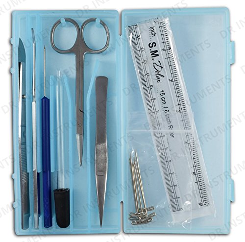 DR Instruments 61936PCT Precision Dissection Kit, Hard Plastic Case, Assorted Color (Pack of 9)