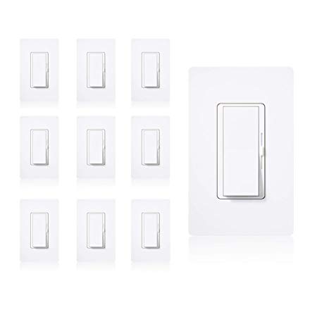 Dynamics Dimmer Switch, Single Pole or 3-Way, 600W, LED And Incandecent | 10 Pack