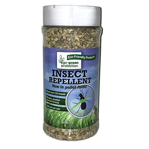Go-Green Insect Repellent - Natural, Biodegradable, Non Toxic Insect Repeller Pellets - Repel Fleas, Ticks, Spiders, Fire Ants, Roaches, and More - 1 Pound