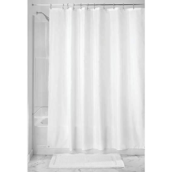 InterDesign Water-Resistant Fabric Shower Curtain Liner - 72" Inches x 84" Inches; White