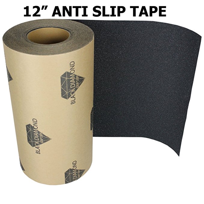 Anti Slip Traction Tape Black Roll Safety Non Skid Self Adhesive Silicon Carbide Sticky Grip Safe Grit 12" x 5', 10', 20', 30', 40', 50'