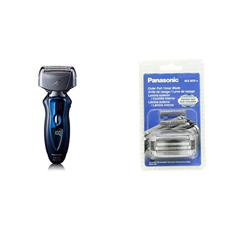 Panasonic Arc4 Electric Razor for Men with Pop-Up Beard Trimmer, 4-Blade Foil Cutting System, Flexibwith WES9020PC Electric Razor Replacement Inner Blade and Outer Foil Set for Men to Maintain th