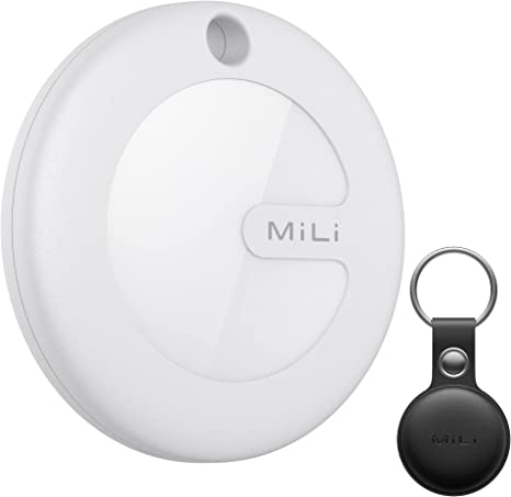 MiLi Key Finder Item Finders, MFi Certified Portable Bluetooth Tracker Works with Apple Find My(iOS Only), Luggage Tracker, Key Tracker, for Keys Pet Wallets Bags, Up to 350ft Range (Black 1 Pack)