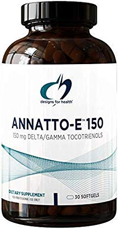 Designs for Health Annatto-E 150, Revolutionary New Vitamin E - Delta & Gamma Tocotrienols, Tocopherols-Free Vitamin E Wellness Supplement (30 Softgels)