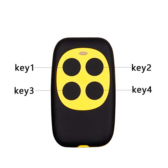 XIHADA 4-Button Universal Gate and Garage Door Fixed Code and Rolling Code Garage Door Remote Control/Remote Keyless Key Multi Frequency 280MHZ-350MHZ/380MHZ-450MHZ/867MHZ-868MHZ (Yellow)