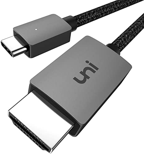 uni USB C to HDMI Cable 4K, USB Type C to HDMI Cable(Thunderbolt 3 Compatible) Up to 4K, Support Telecommuting, Compatible with iPad Pro 2018, MacBook, Samsung S20, Surface Pro 7 and More - 10ft