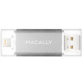 Macally 64GB Lightning Flash Drive USB 3.0 with External Storage Memory Expansion for iPhones, iPads, & Computers (iUSBFlash)