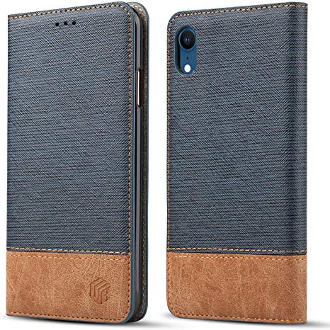 for iPhone XR Wallet Case,WenBelle Blazers Series,Stand Feature,Double Layer Shock Absorbing Premium Soft PU Color Matching Leather Wallet Cover Flip Cases for Apple iPhone XR 6.1 inch(Blue)