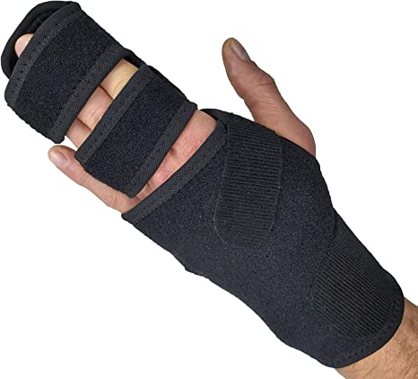 Trigger Finger Splint Finger Brace – Supports Two or Three Fingers. Help Broken Fingers Hand Contractures, Arthritis, Tendonitis, Mallet Fingers or Hand Splint for Metacarpal Fractures (Left - L/XL)