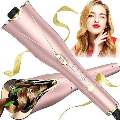 Automatic Curling Iron, Smart Anti-Tangle Curling Iron 1 inch with Auto Shut-Off, Automatic Hair Curler with 3 Temps Up to 430℉, Fast-Heating Rotating Curling Iron with Dual Voltage for Hair Styling