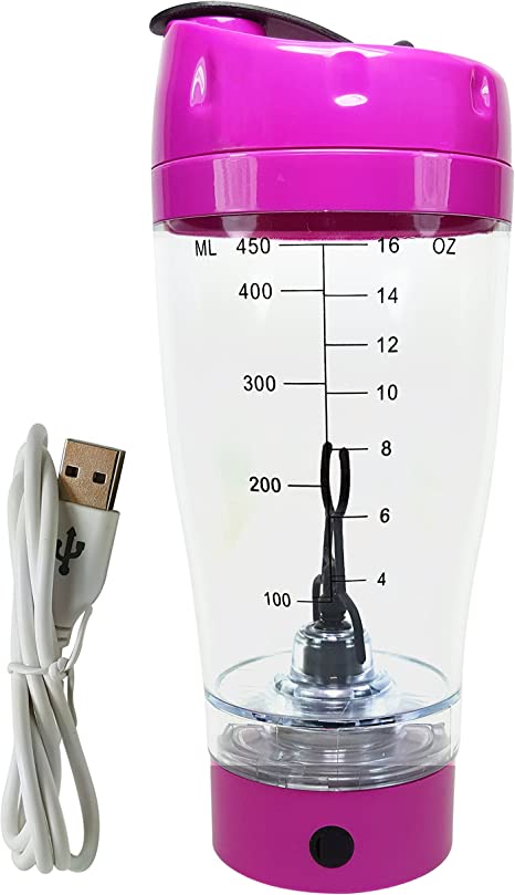 EliteFit Li-Ion USB Rechargeable Vortex Mixer | Portable Electric Workout Supplements & Protein Mixer Shaker Bottle Pink