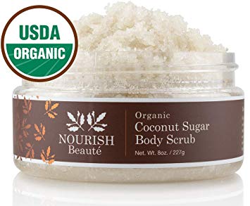 Nourish Beaute Organic Sugar Body Scrub, 8 Ounce, Coconut