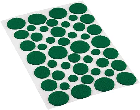 Light-Duty Assorted Round Green Felt Pads