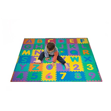 Foam Floor Alphabet and Number Puzzle Mat for Kids, 96-Piece