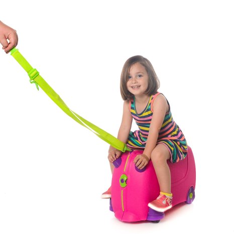 Milliard Kids Ride On Suitcase, With Pull Strap and Swivel Wheels (Pink)