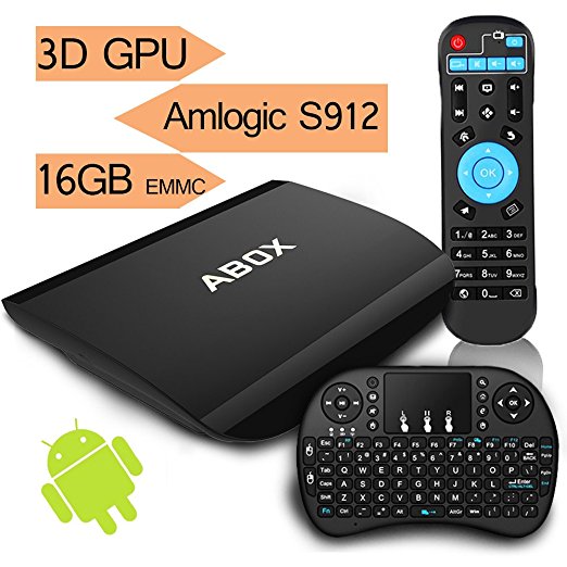 [Free Mini Keyboard] 2017 Model ABOX A3 Android 6.0 TV Box with Amlogic S912 Octa-Core 64-bit ARM Cortex A53 CPU