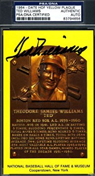 TED WILLIAMS PSA/DNA SIGNED GOLD HOF PLAQUE AUTHENTIC AUTOGRAPH