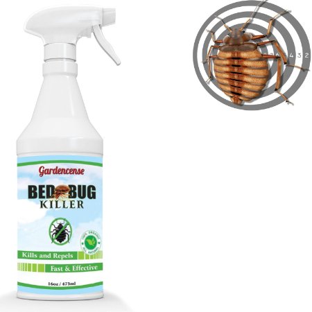 Bed Bug Killer By Gardencense - All Natural Effective Ingredients - Best Organic Formula for Killing and Controlling Bed Bugs Fast - Child and Pet Safe
