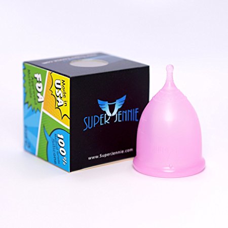 Super Jennie Menstrual Cup - Made in USA, Large, Pink